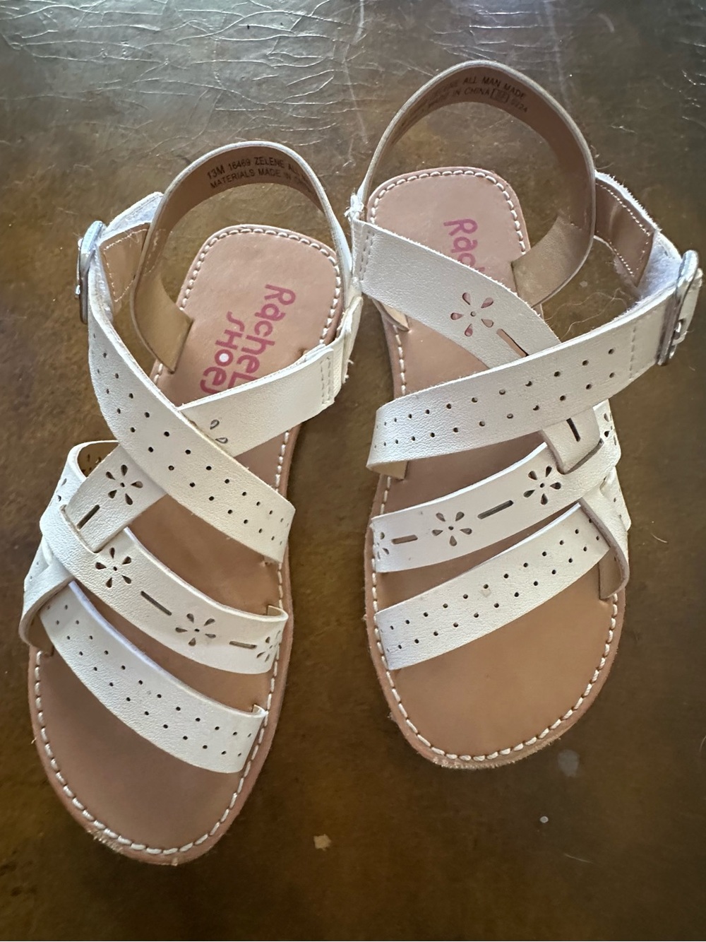 White strappy Sandals size 13